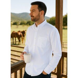 Fresh Produce Men’s White Button Down Shirt NWT